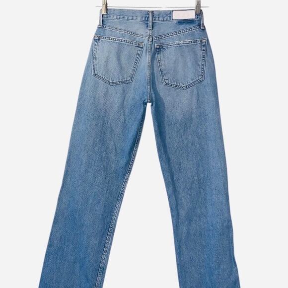 Re/Done Distressed Jeans Size 25 US 90s High Rise Loose in Worn Blue - Picture 9 of 11